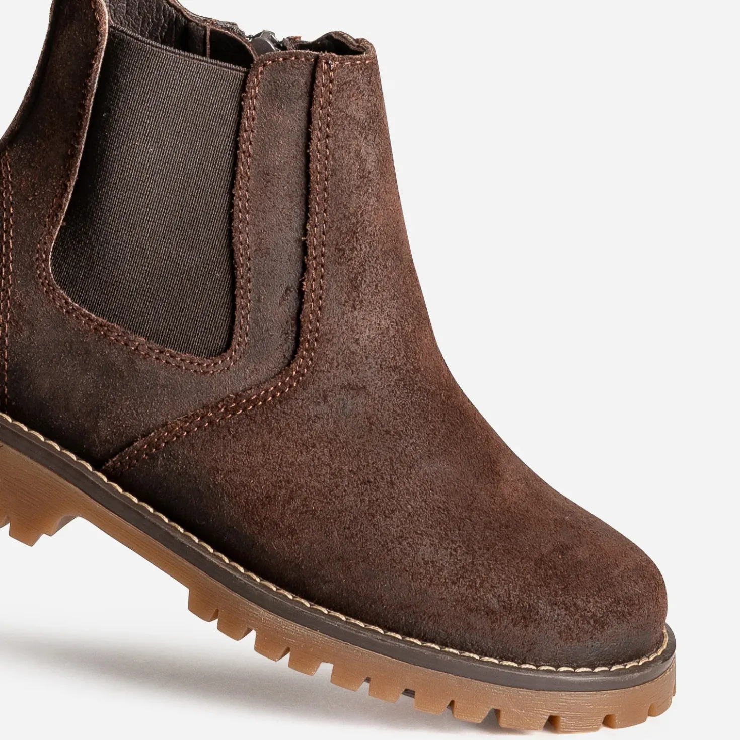 Boots BUGGY marron en cuir velours