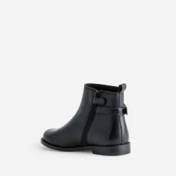 Boots BUGGY noir cuir boucle strass