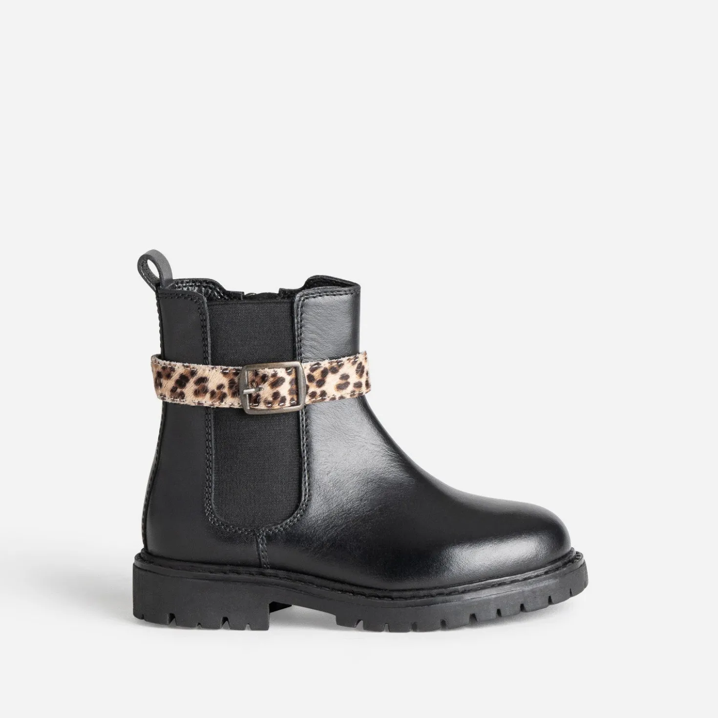 Boots BUGGY noir cuir brides amovibles