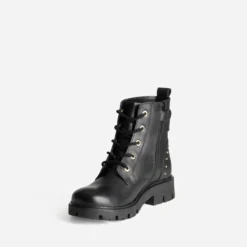 Boots BUGGY noir cuir clous et coeur
