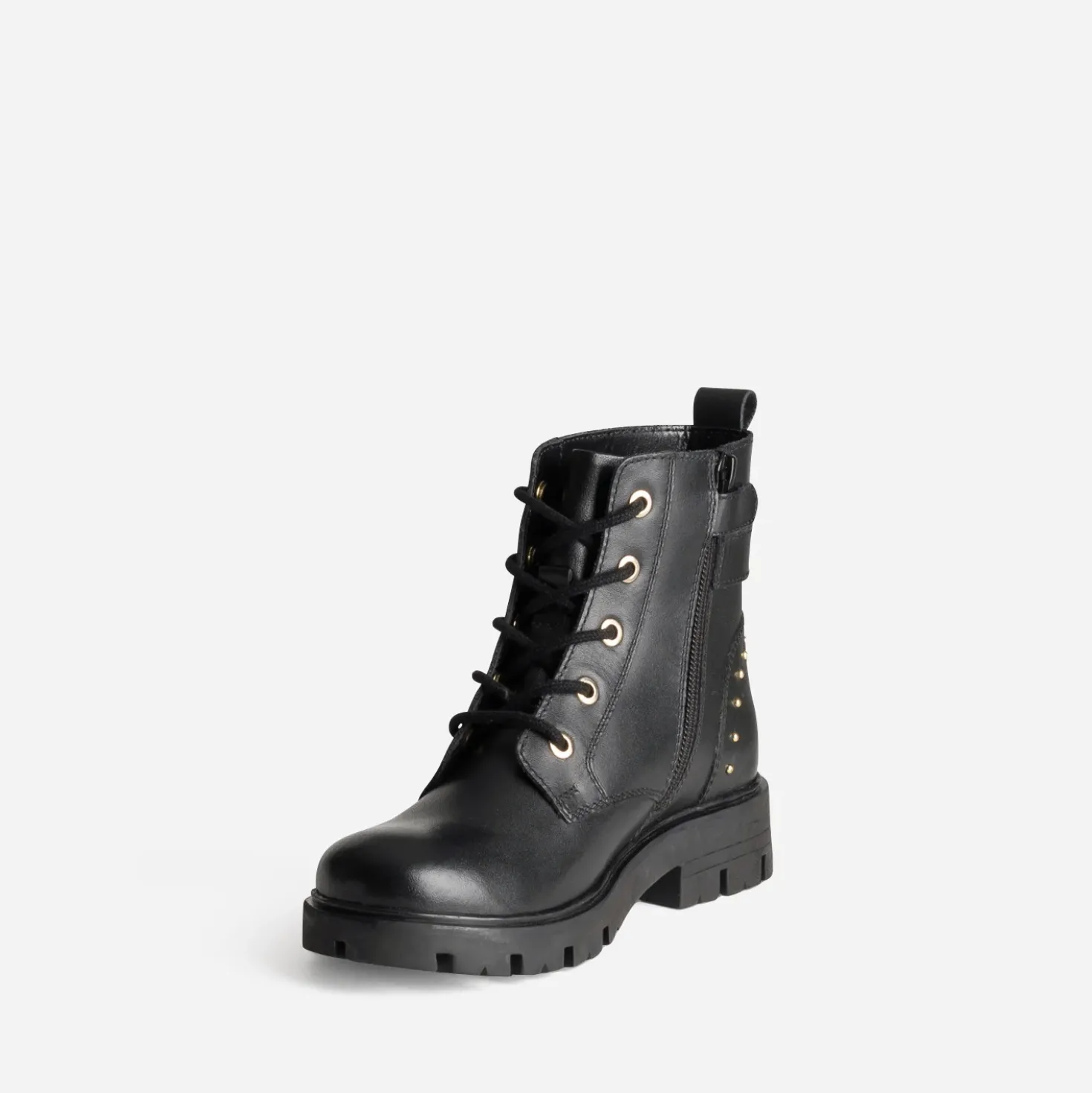 Boots BUGGY noir cuir clous et coeur