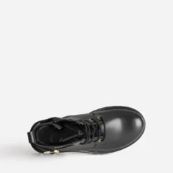 Boots BUGGY noir cuir clous et coeur