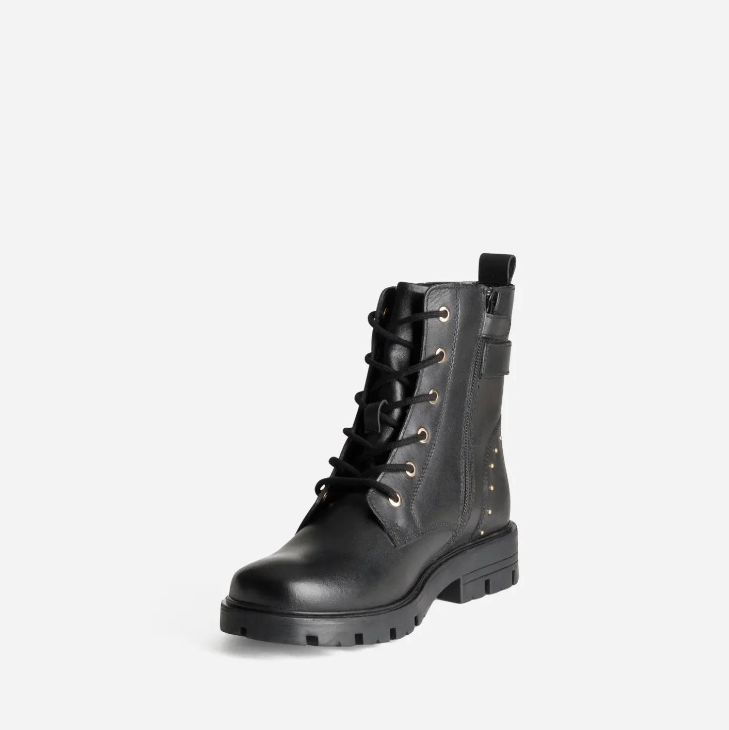 Boots BUGGY noir cuir décor clous et coeur