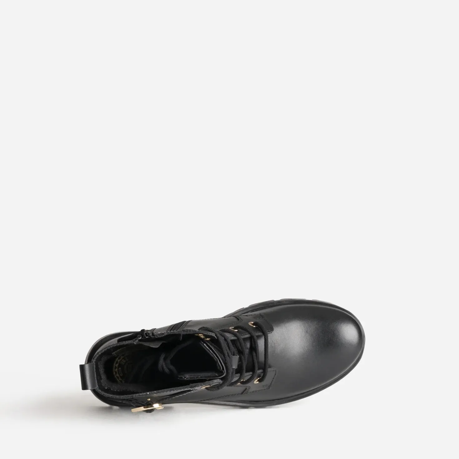 Boots BUGGY noir cuir décor clous et coeur