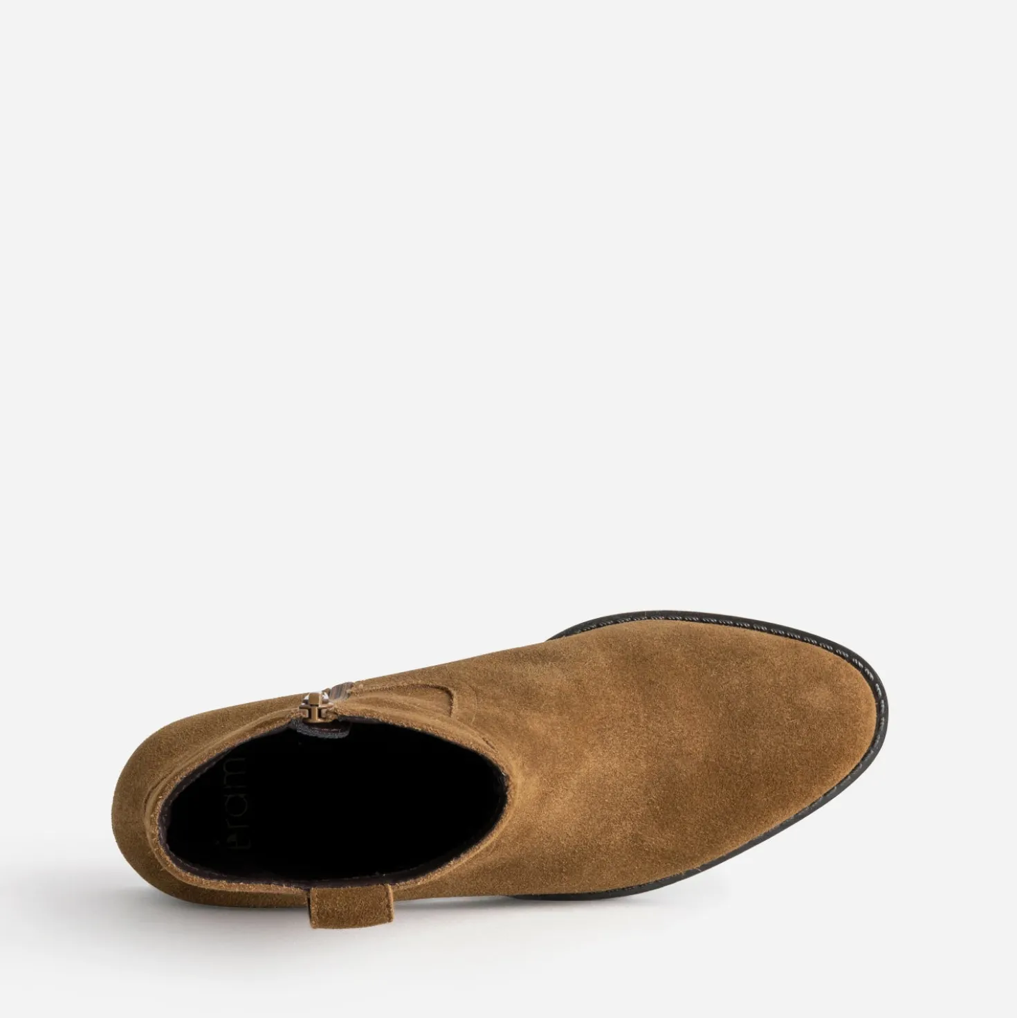 Boots camel cuir velours