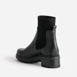 Boots chaussette noire éco-conçu en cuir
