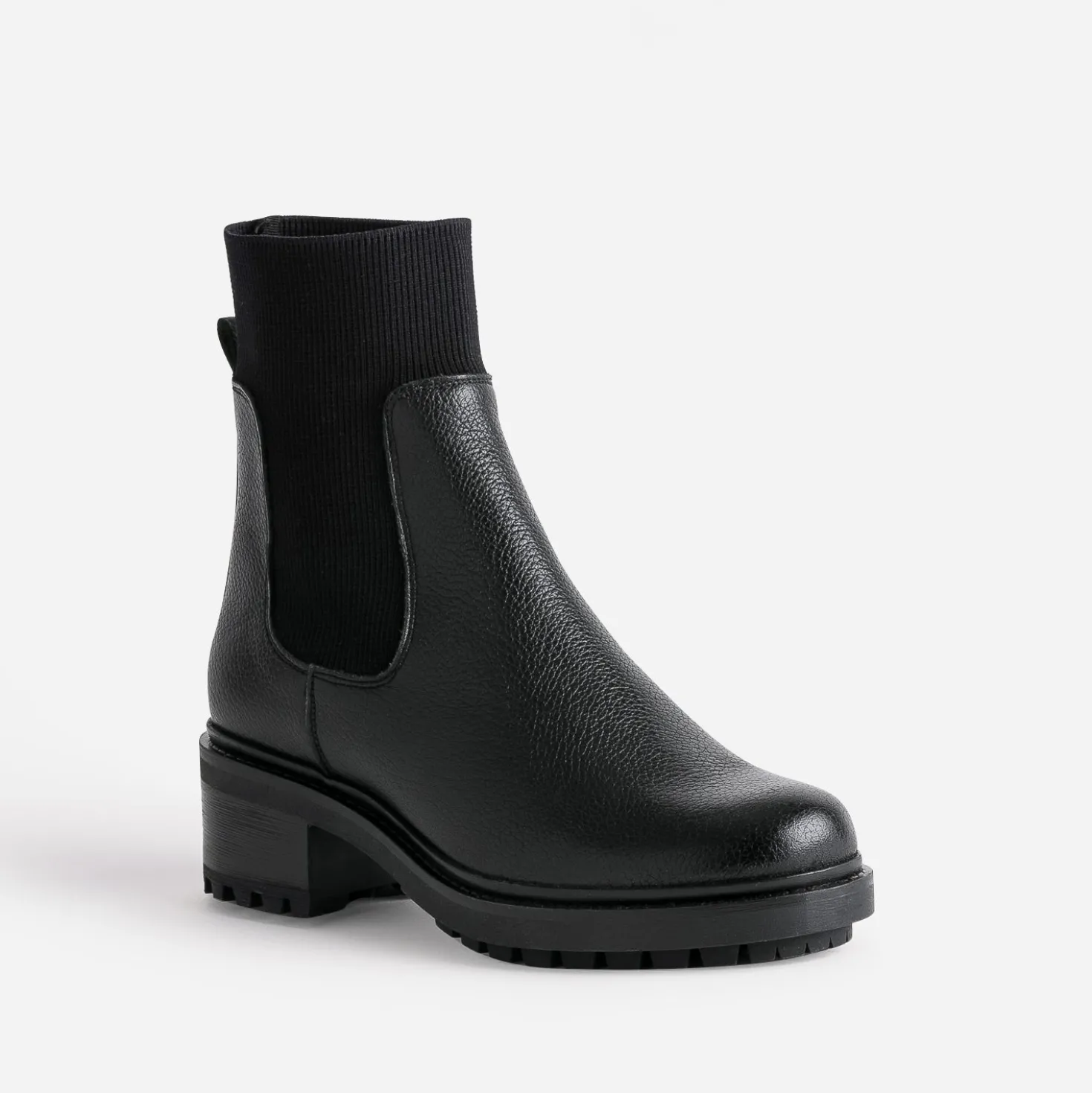 Boots chaussette noire éco-conçu en cuir
