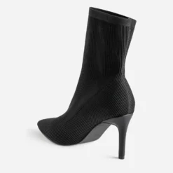 Boots-chaussette TEXTO noir côtelé