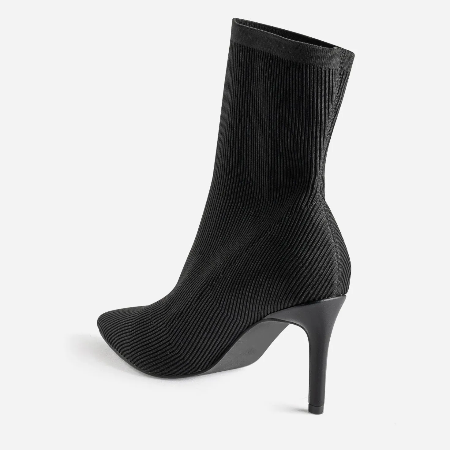 Boots-chaussette TEXTO noir côtelé