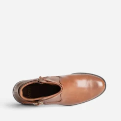 Boots cognac avec bride cheville