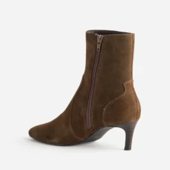 Boots cognac cuir velours