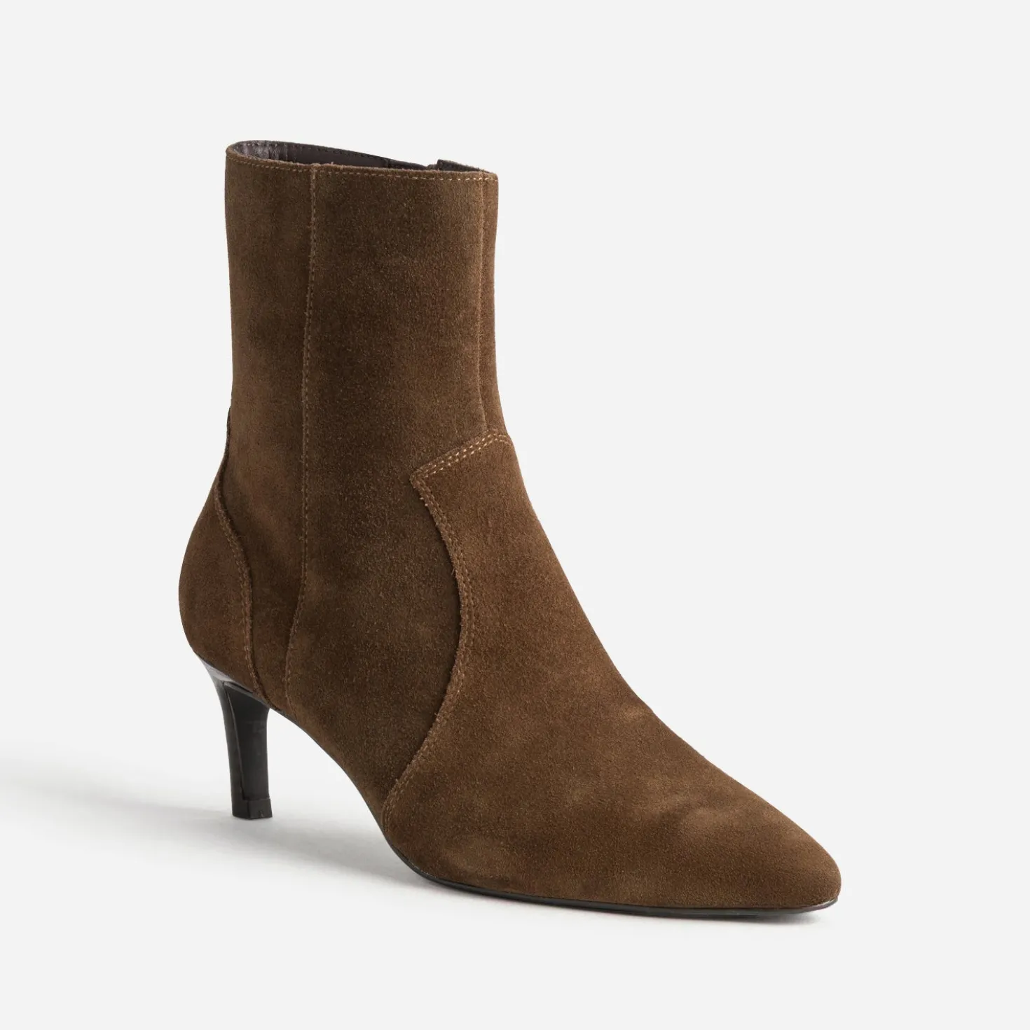 Boots cognac cuir velours