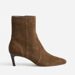Boots cognac cuir velours