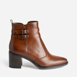 Boots cognac en cuir éco-conçu