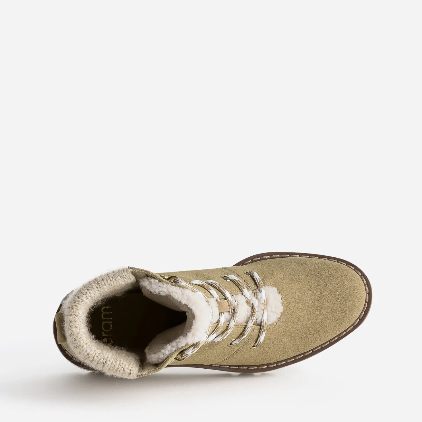 Boots compensés beige esprit montagne