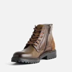 Boots cranté cognac cuir