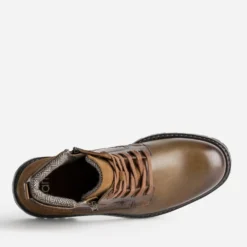Boots cranté cognac cuir
