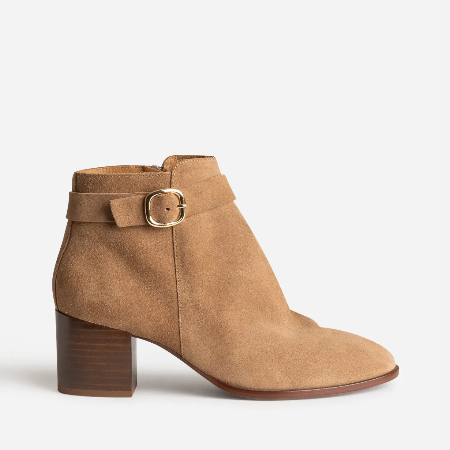 Boots ERAM FLEX beige en cuir velours
