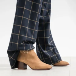 Boots ERAM FLEX beige en cuir velours