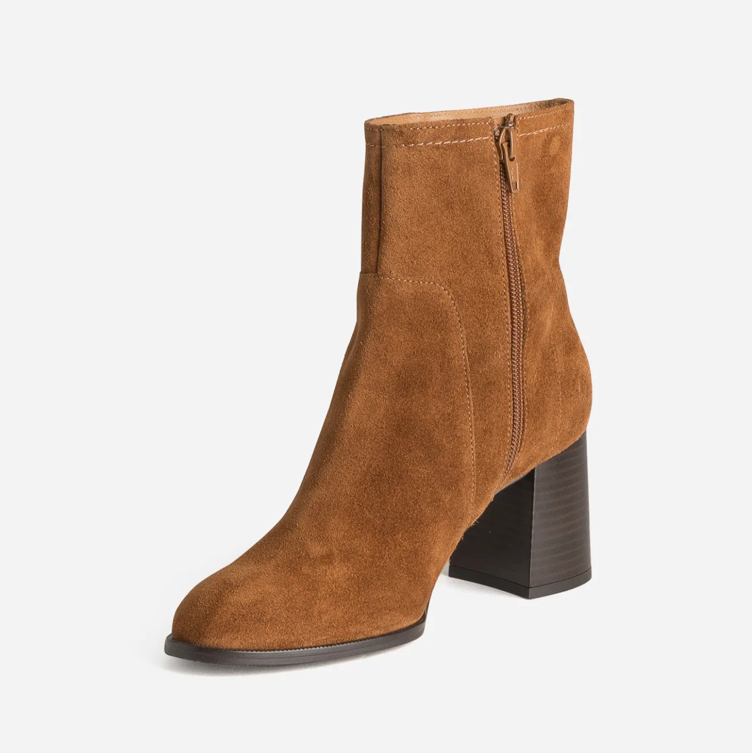 Boots ERAM FLEX cognac cuir velours