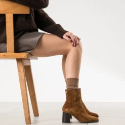 Boots ERAM FLEX cognac cuir velours