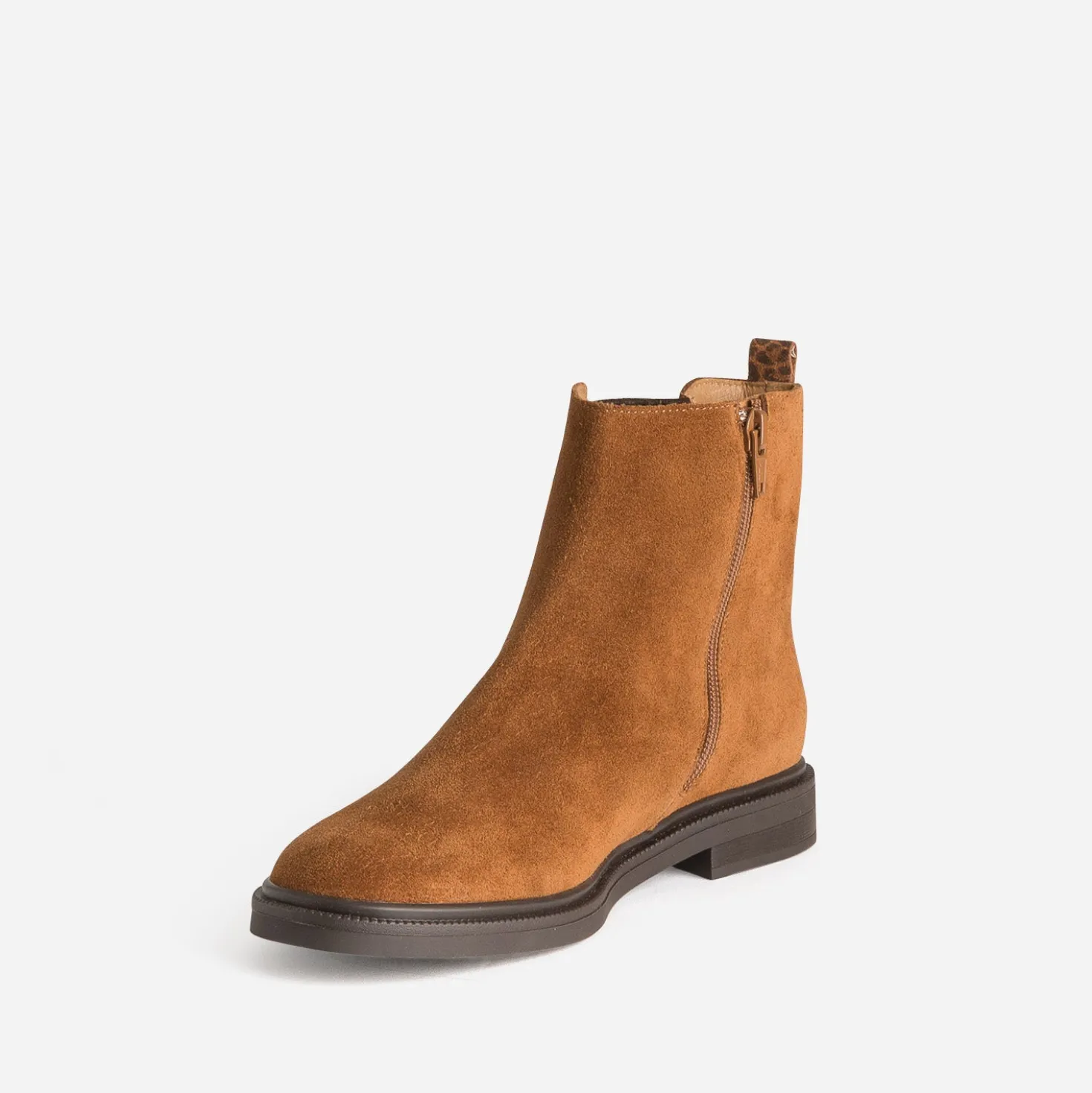 Boots ERAM FLEX cognac cuir velours