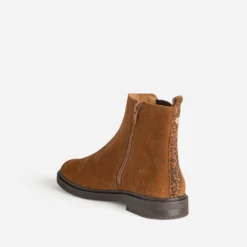 Boots ERAM FLEX cognac cuir velours