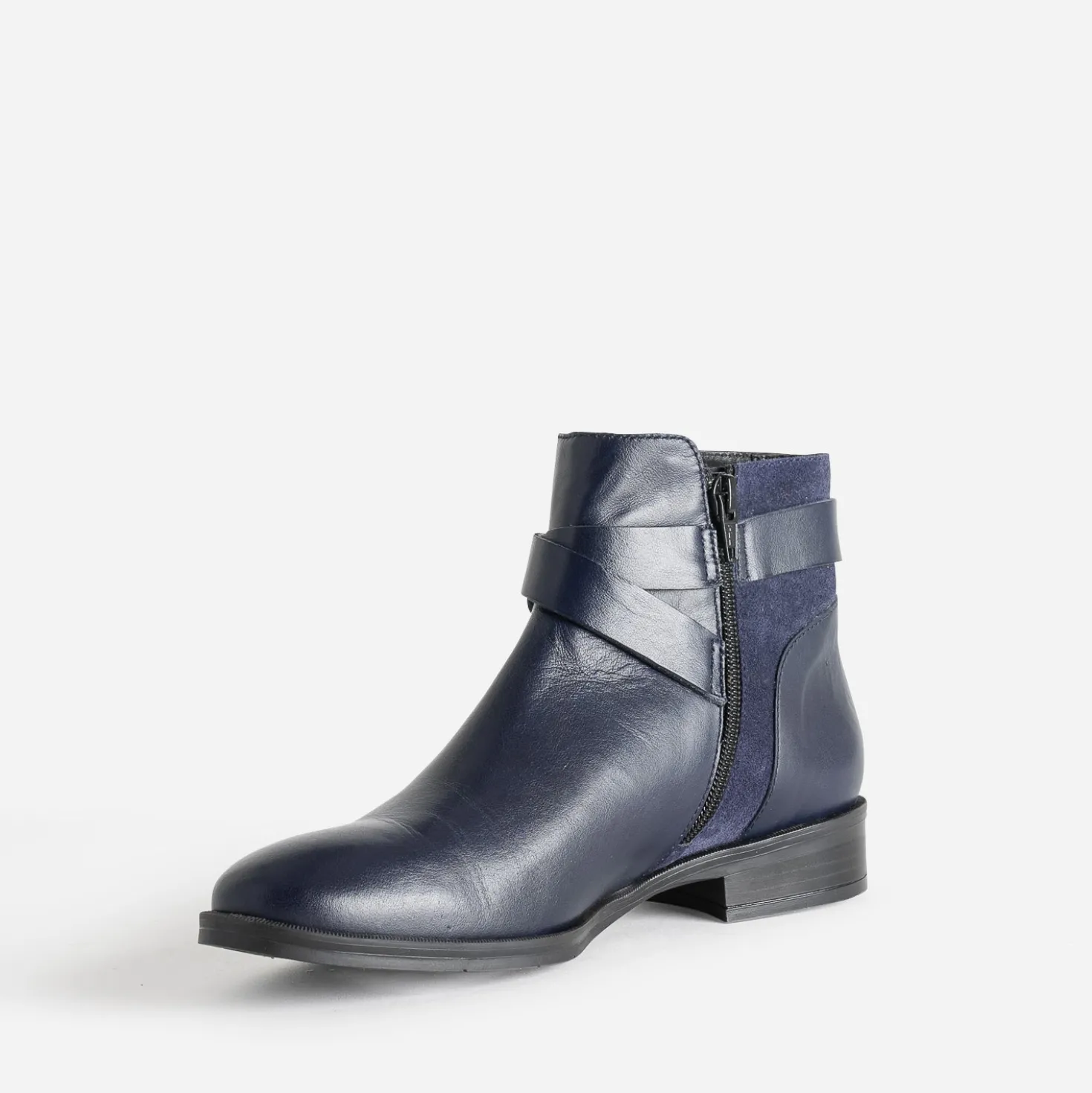 Boots ERAM FLEX marine cuir bi-matière