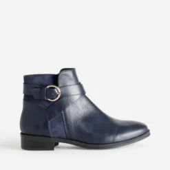 Boots ERAM FLEX marine cuir bi-matière