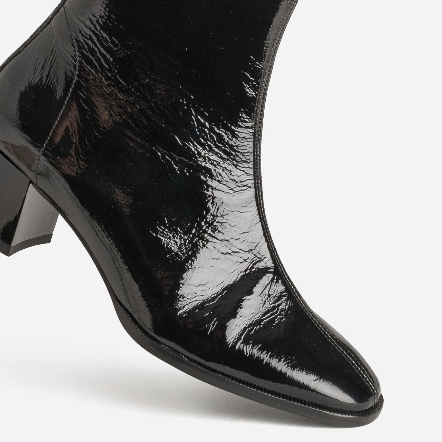 Boots ERAM FLEX noir cuir verni