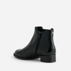 Boots ERAM FLEX noir en cuir détail embossé