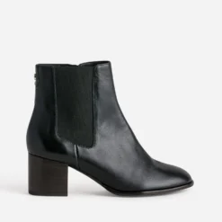 Boots ERAM FLEX noir en cuir à talon