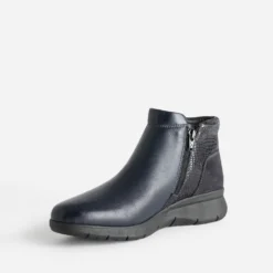 Boots FRANCE ARNO marine en cuir