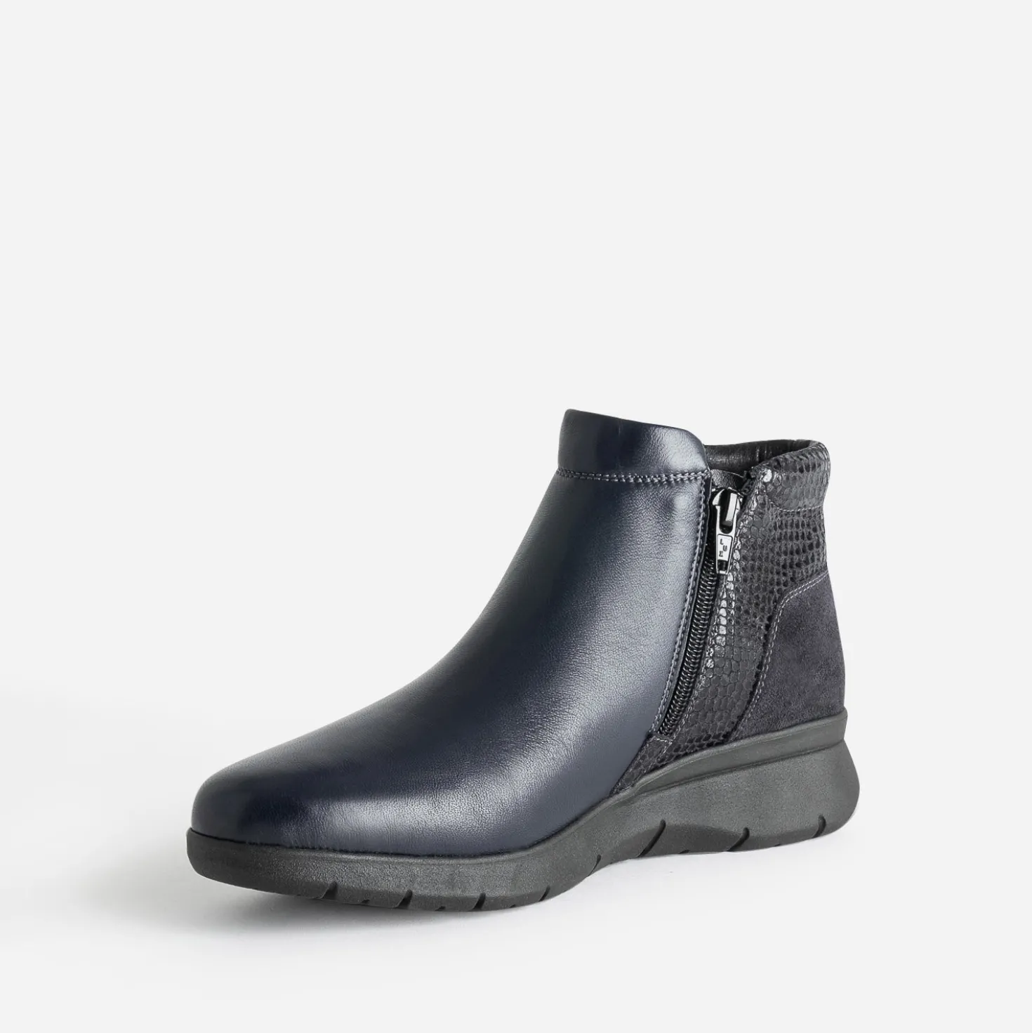 Boots FRANCE ARNO marine en cuir