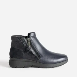 Boots FRANCE ARNO marine en cuir