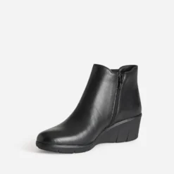 Boots FRANCE ARNO noir cuir semelle compensée