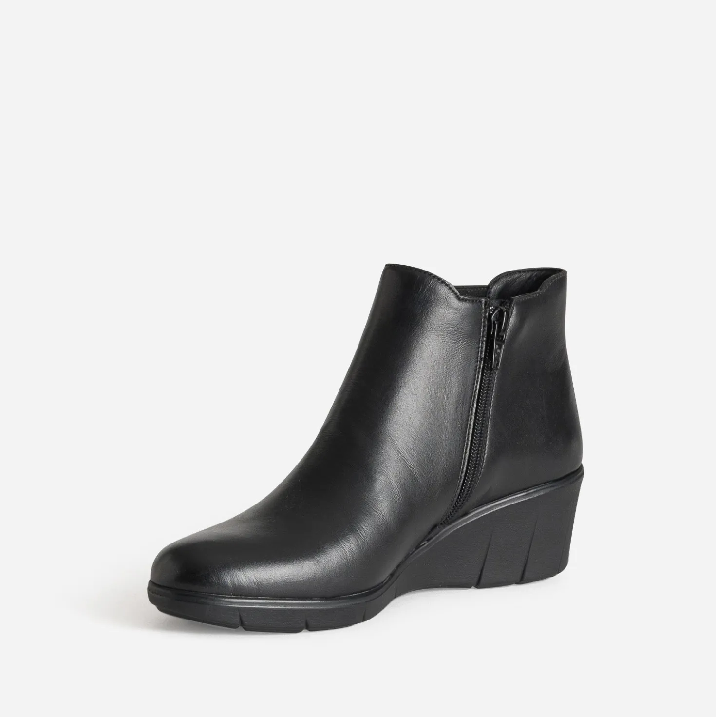 Boots FRANCE ARNO noir cuir semelle compensée