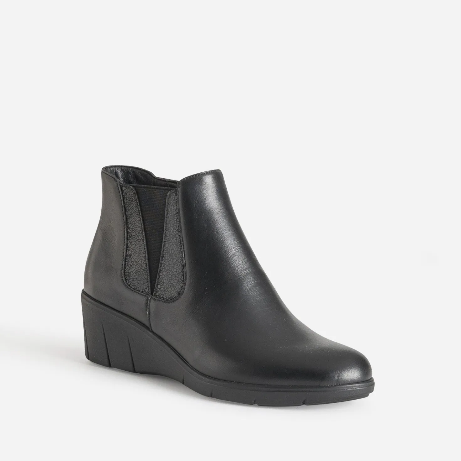 Boots FRANCE ARNO noir cuir semelle compensée