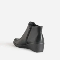 Boots FRANCE ARNO noir cuir semelle compensée