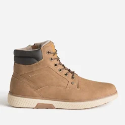Boots à lacet beige foncé fourré