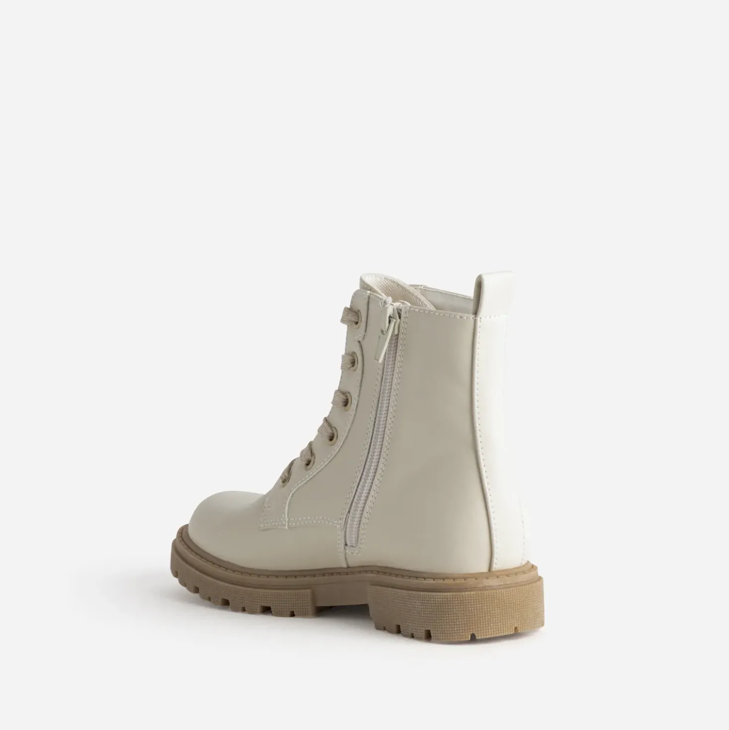 Boots à lacet BUGGY beige matelassage cœurs