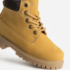 Boots à lacet BUGGY jaune cuir suédé