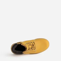Boots à lacet BUGGY jaune cuir velours