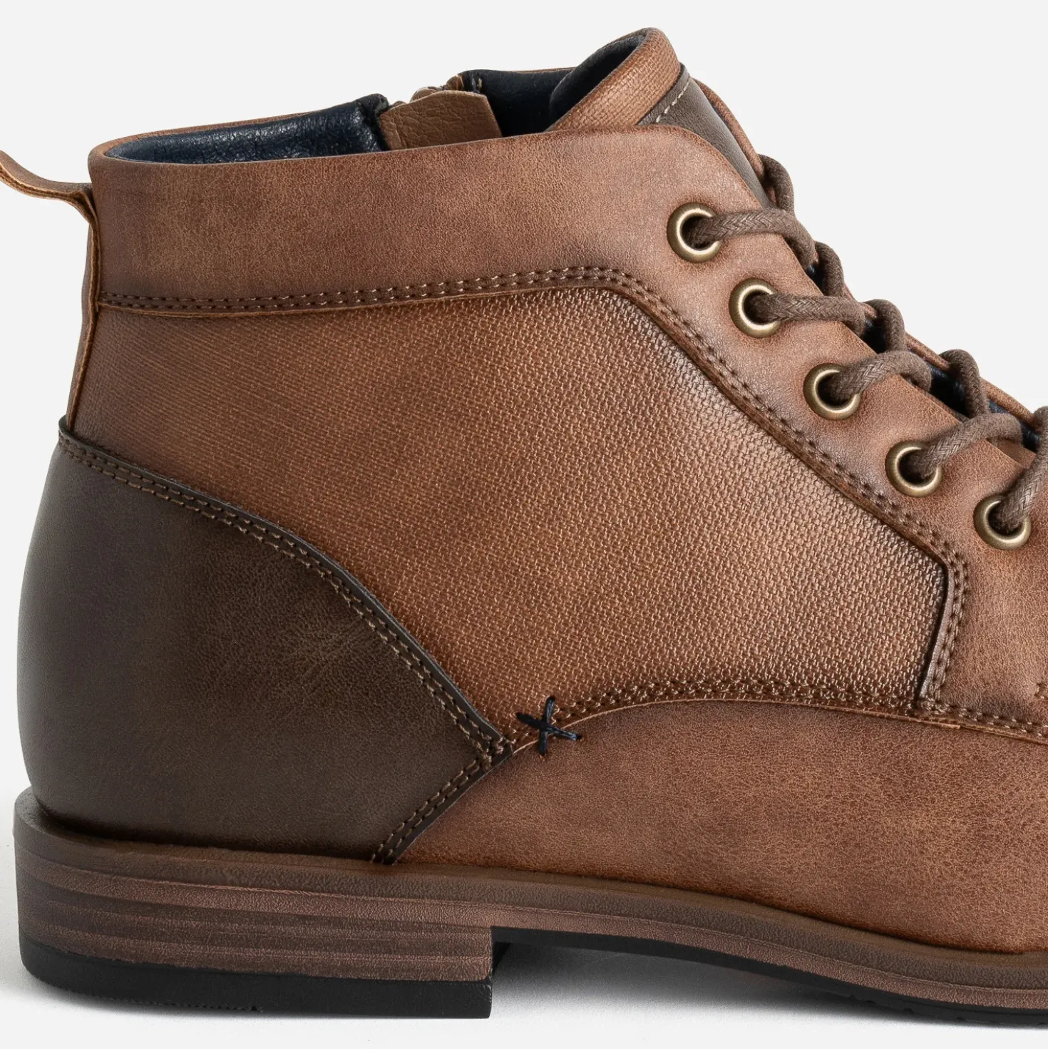 Boots à lacet camel bout droit