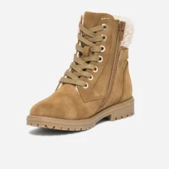 Boots à lacet camel fourré