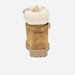 Boots à lacet camel fourré