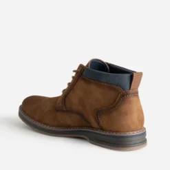 Boots à lacet camel suédé enmbossé