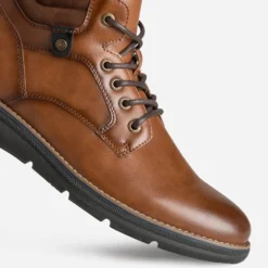 Boots à lacet cognac
