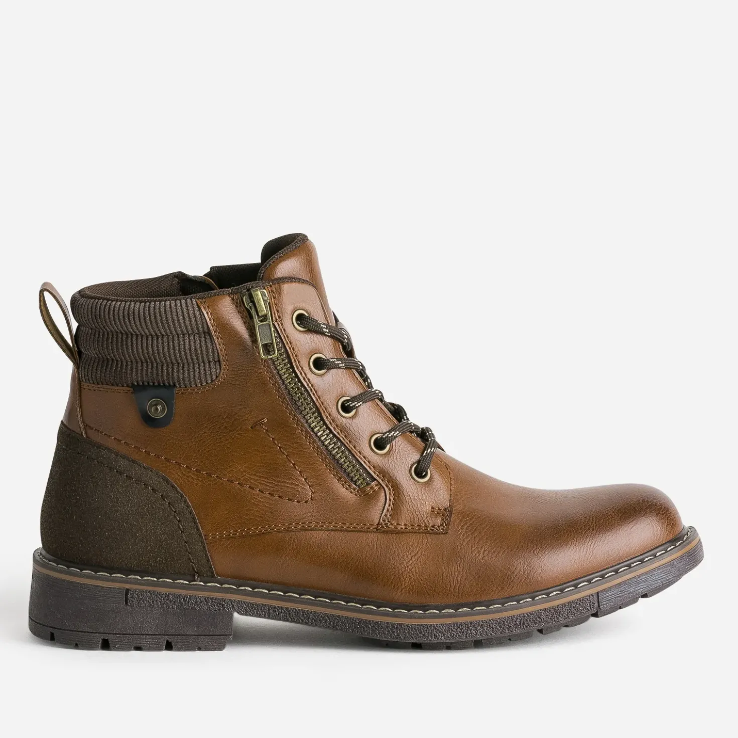 Boots à lacet cognac