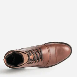 Boots à lacet cognac cuir